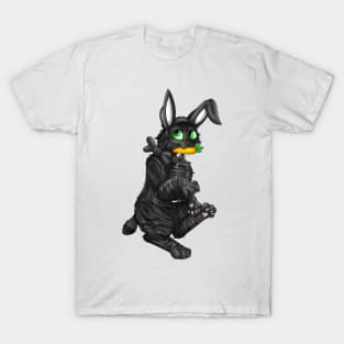 Bobtail BunnyCat: Black Tabby (Black) T-Shirt